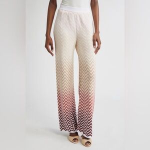NWT Authentic Missoni Gradient Zigzag Jacquard Knit Pants Size 12 US/ 48 IT